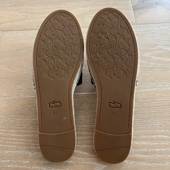 Coach Genuine Black Leather Cailin Espadrille Sandals Shoes in Ladies Size 8.5 - Picture 7 of 10